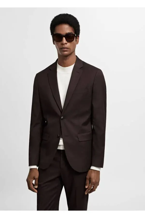 Super skinny fit blazer jacket in stretch fabric - 1