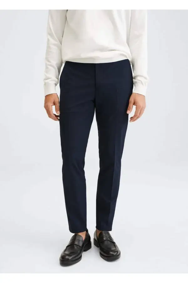 Super Slim Check Tailored Trousers - 1