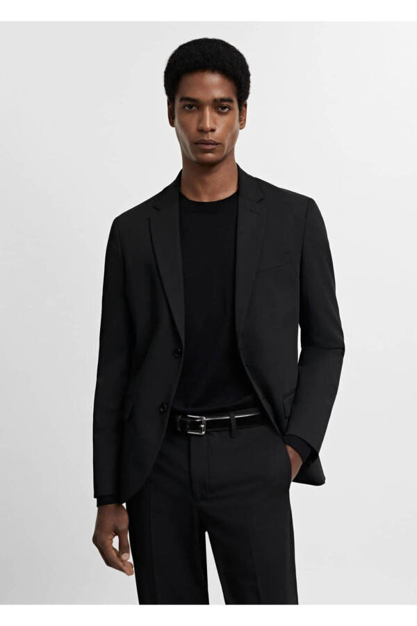 Super slim-fit blazer jacket made from stretch fabric - 1