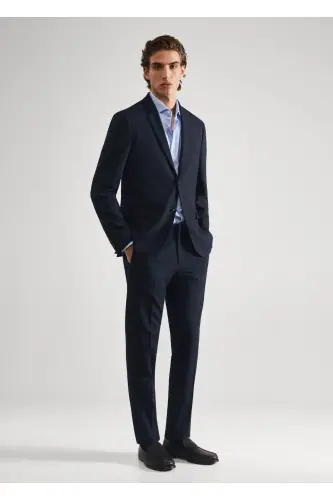 Super Slim Fit Blazer - Navy Blue - 1