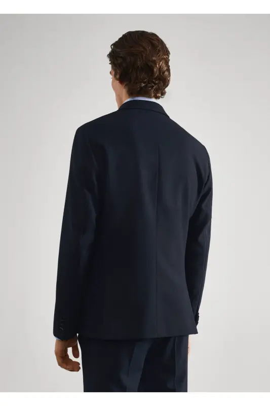 Super Slim Fit Blazer - Navy Blue - 8