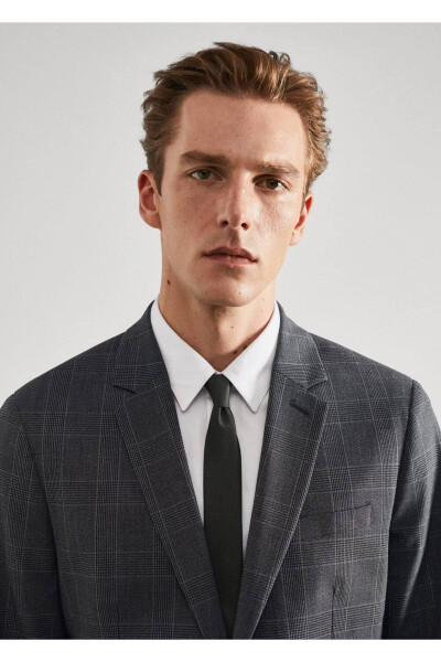 Super Slim Fit Checkered Blazer Jacket - 7