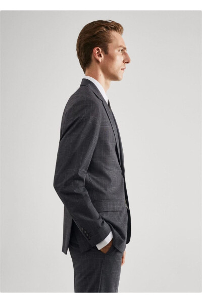 Super Slim Fit Checkered Blazer Jacket - 8