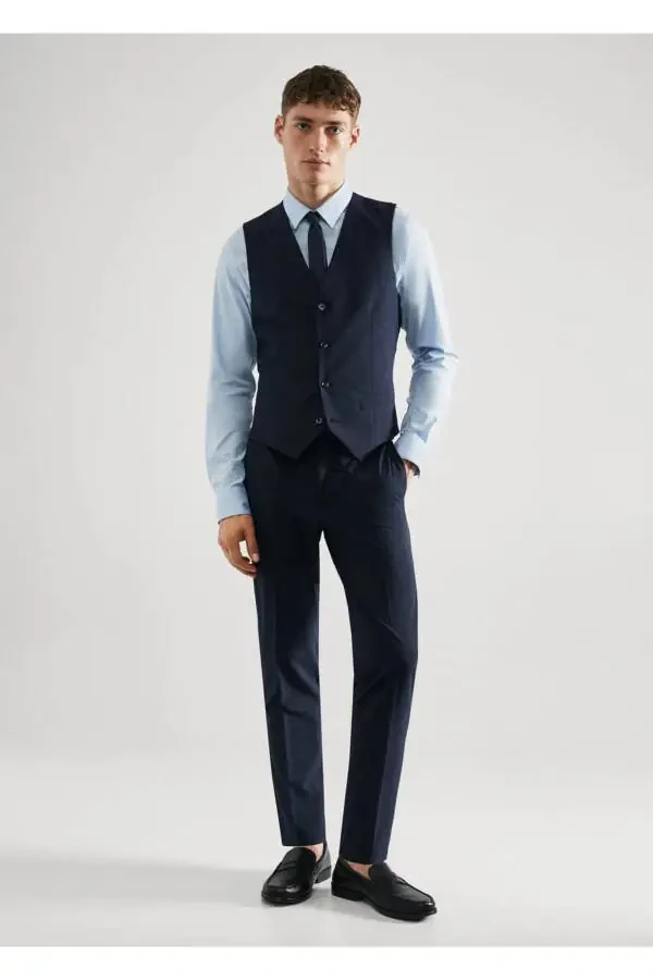 Super Slim Fit Checkered Vest - 2