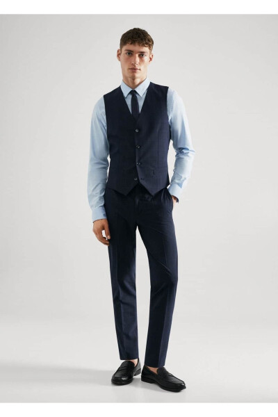 Super Slim Fit Checkered Vest - MANGO MAN (1)