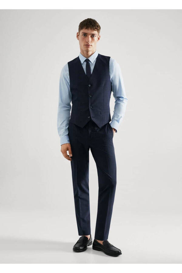Super Slim Fit Checkered Vest - 2