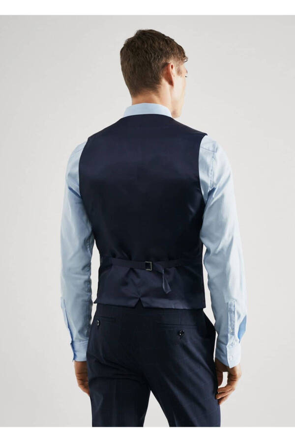 Super Slim Fit Checkered Vest - 4