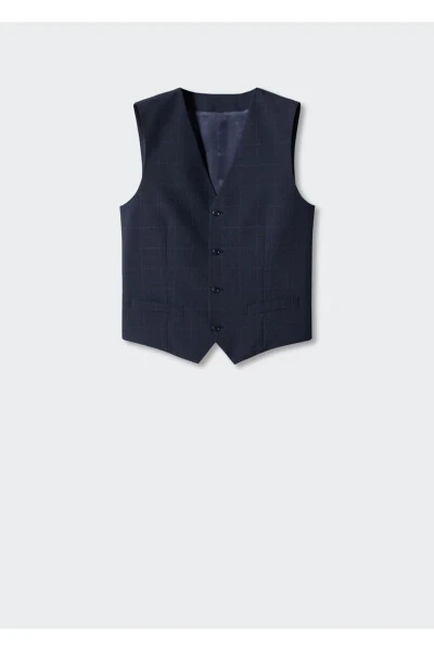 Super Slim Fit Kafesli Jiletka - 3