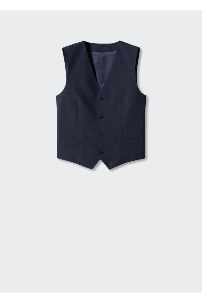 Super Slim Fit Kafesli Jiletka - 3