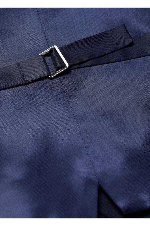 Süper Slim Fit Kareli Yelek - Lacivert - 6