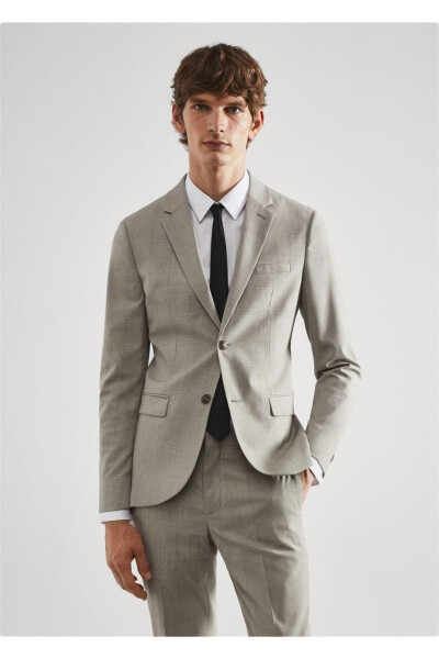 Super Slim Fit Patterned Blazer - MANGO MAN
