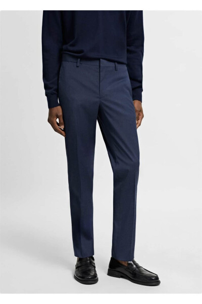 Super slim fit patterned fabric trousers - MANGO MAN