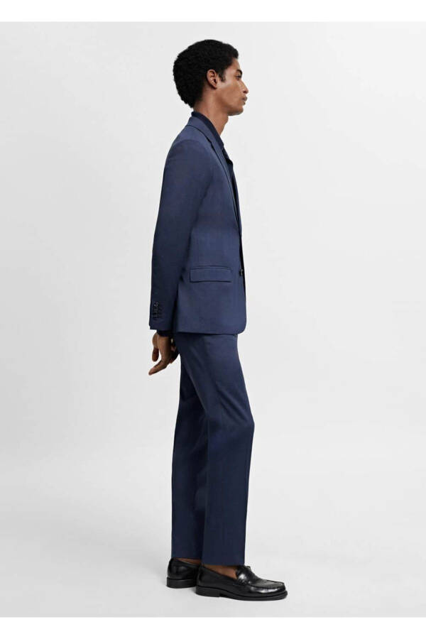 Super slim fit patterned fabric trousers - 7