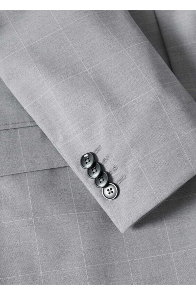 Super Slim Fit Plaid Blazer Jacket - 8