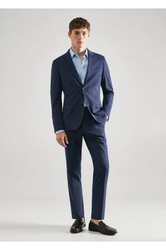 Süper Slim Fit Poplin Gömlek - Gök Mavisi - mango man (1)