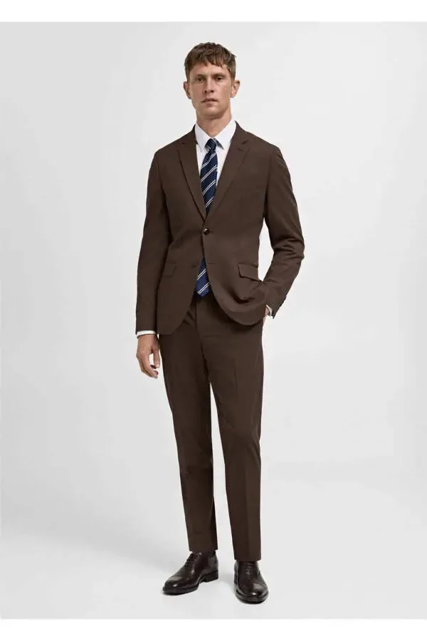 Süper slim fit streç kumaştan kumaş pantolon - 3