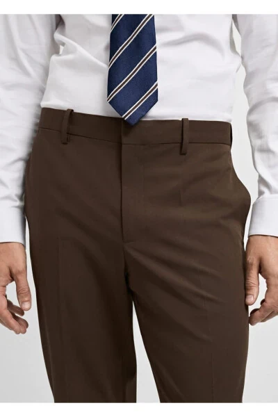 Süper slim fit streç kumaştan kumaş pantolon - 6