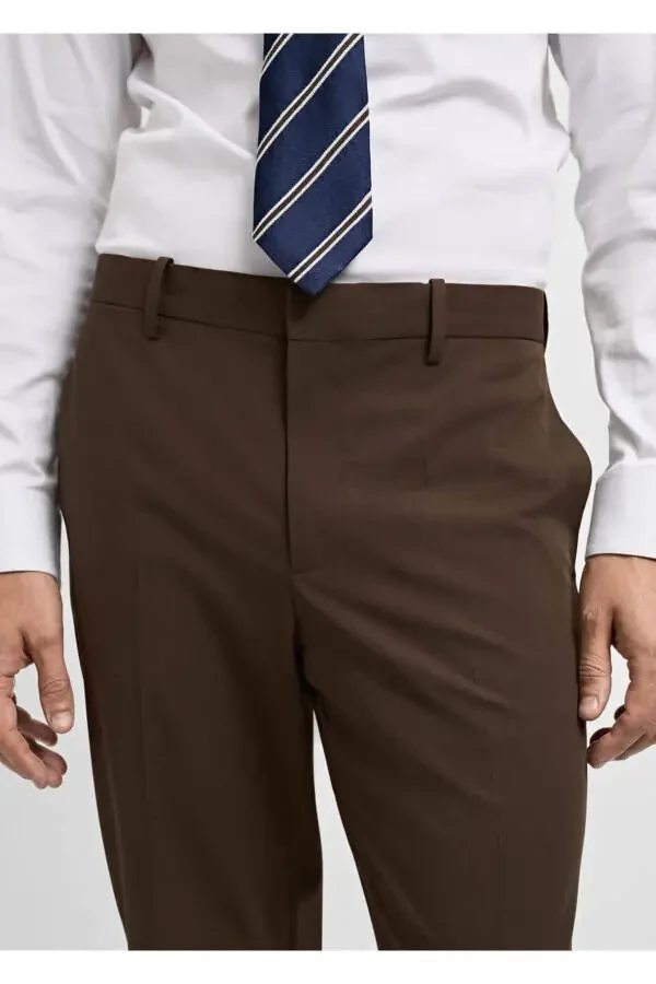 Süper slim fit streç kumaştan kumaş pantolon - 6