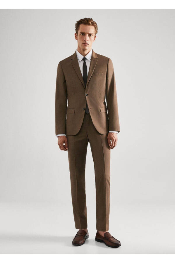 Süper Slim Fit Streç Kumaştan Kumaş Pantolon - 2