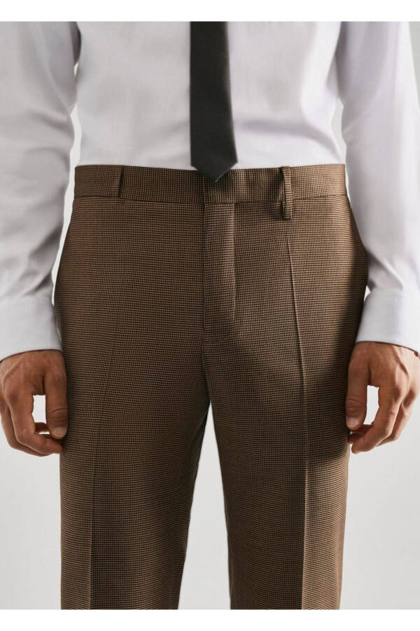 Süper Slim Fit Streç Kumaştan Kumaş Pantolon - 8