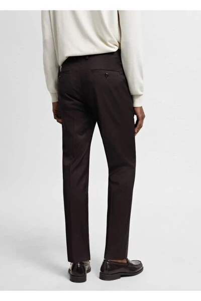 Süper slim fit streç kumaştan kumaş pantolon - 4