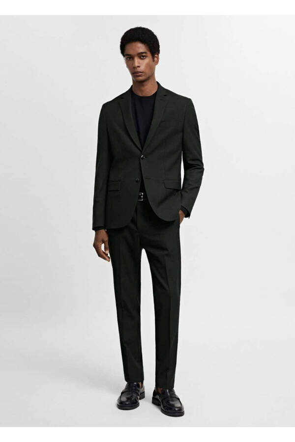 Super Slim Fit Stretch Fabric Dress Pants - 2