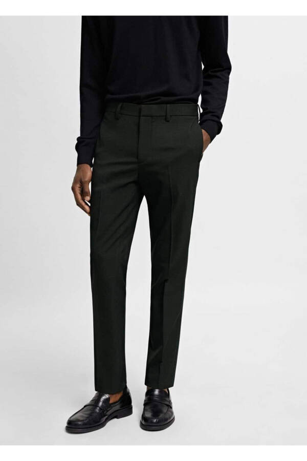 Super Slim Fit Stretch Fabric Dress Pants - 1