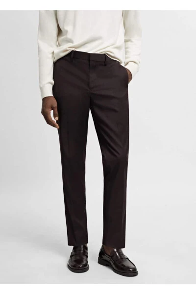 Super slim fit stretch fabric dress pants - MANGO MAN