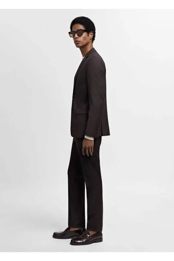 Super slim fit stretch fabric dress pants - 7