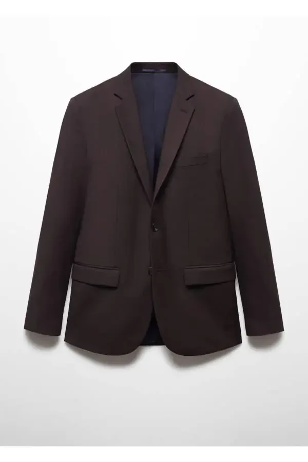 Super yupqa kesim blazer koʻylagi choʻziladigan matodan - 3