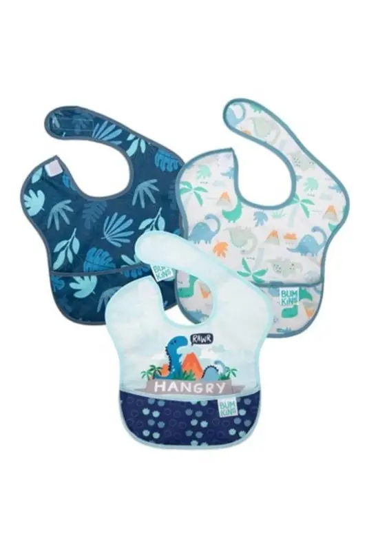 Superbib Bib 3-Pack - Hangry, Dinosaurs, Blu - 2