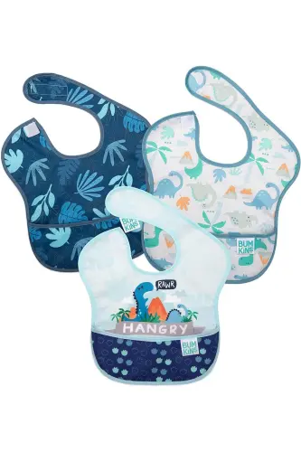 Superbib Önlük 3-tali Paket - Hangry, Dinosaurs, Blu - 1