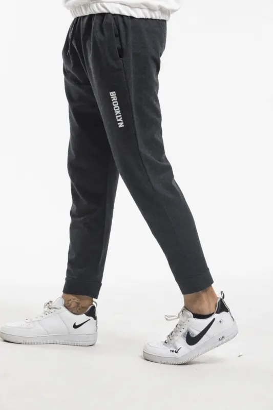Superlife Erkak Regular Fit Broklyn Baskılı İnce Eşofman Altı SPR 205-ANTRASIT - 2