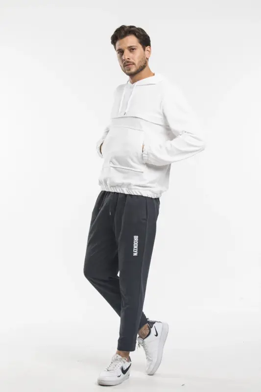 Superlife Erkak Regular Fit Broklyn Baskılı İnce Eşofman Altı SPR 205-ANTRASIT - 3