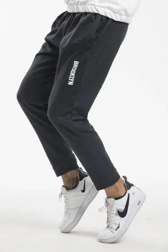 Superlife Erkak Regular Fit Broklyn Baskılı İnce Eşofman Altı SPR 205-ANTRASIT - 4