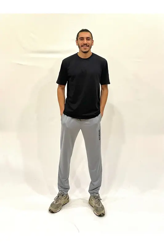 Süperlife Erkek Regular Fit Broklyn Baskılı İnce Eşofman Altı SPR 203-ACIK GRİ - 1