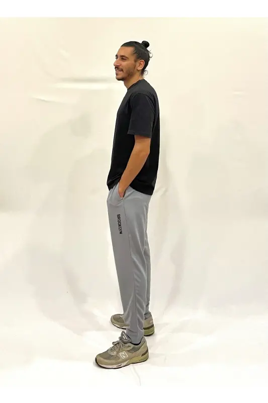 Süperlife Erkek Regular Fit Broklyn Baskılı İnce Eşofman Altı SPR 203-ACIK GRİ - 4