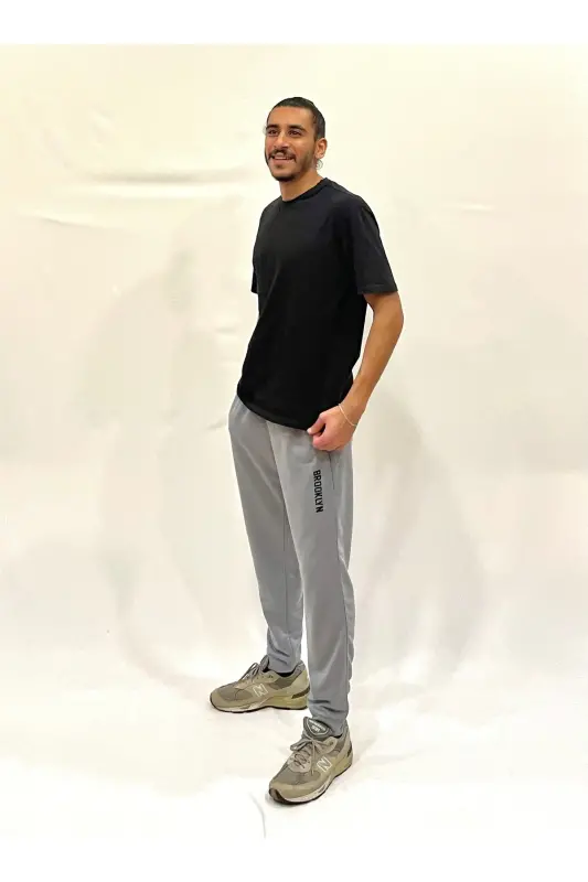 Süperlife Erkek Regular Fit Broklyn Baskılı İnce Eşofman Altı SPR 203 - ACIK GRİ - 5