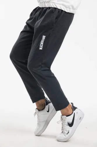 Süperlife Erkek Regular Fit Broklyn Baskılı İnce Eşofman Altı SPR 205-ANTRASİT - 2