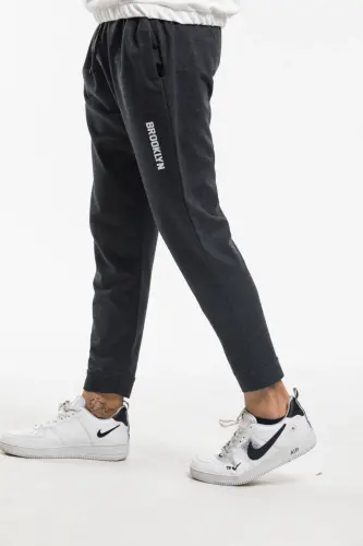 Süperlife Erkek Regular Fit Broklyn Baskılı İnce Eşofman Altı SPR 205-ANTRASİT - 4