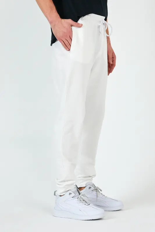 Superlife Men's Regular Fit Broklyn Printed Thin Sweatpants Spr 203-ECRU - 1