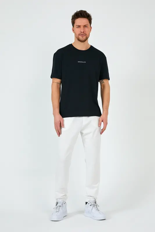 Superlife Men's Regular Fit Broklyn Printed Thin Sweatpants Spr 203-ECRU - 2