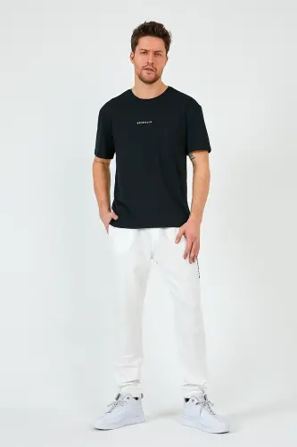 Superlife Men's Regular Fit Broklyn Printed Thin Sweatpants Spr 203-ECRU - 3