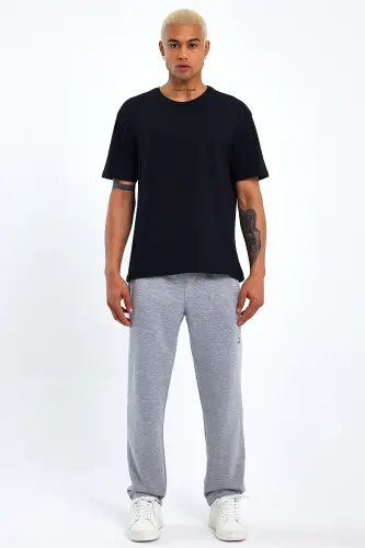 Superlife Men's Regular Fit Broklyn Printed Thin Sweatpants SPR 203-GRİ MEL - 3