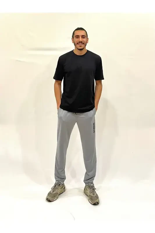 Superlife Men's Regular Fit Broklyn Printed Thin Sweatpants SPR 203-LIGHT GRAY - 1