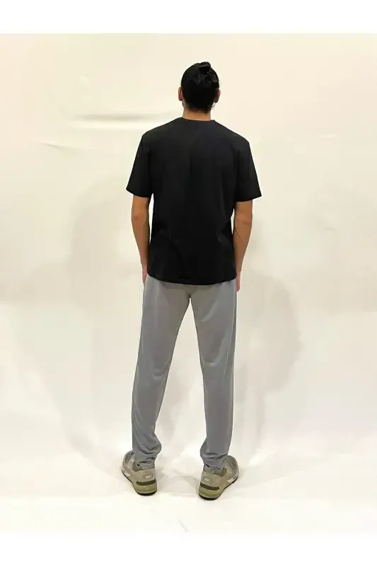 Superlife Men's Regular Fit Broklyn Printed Thin Sweatpants SPR 203-LIGHT GRAY - 2