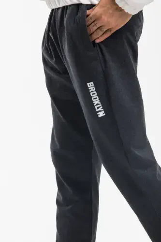 Superlife Men's Regular Fit Broklyn Printed Thin Sweatpants SPR 205-ANTHRACITE - 5
