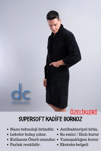 SuperSoft Erkek Antibakteriyel Bornoz - DENIZLICOTTON (1)