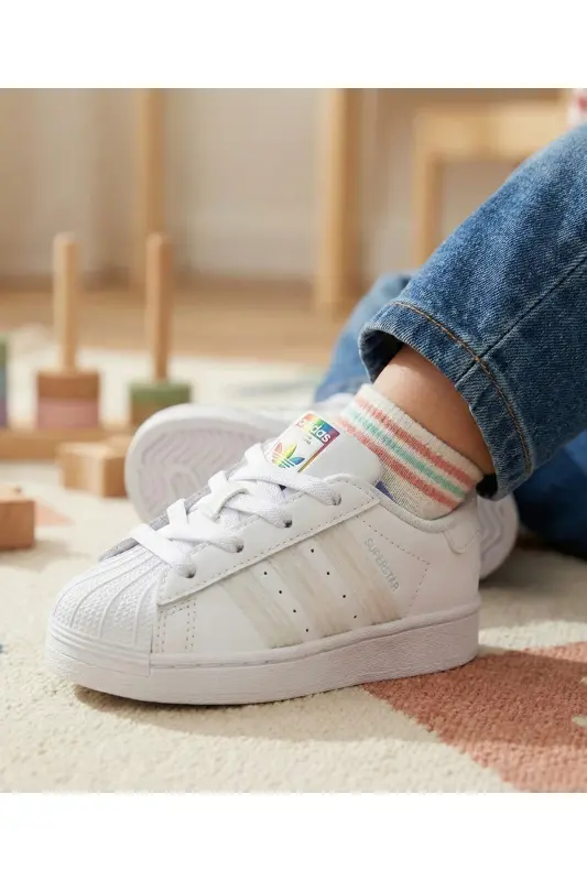 Superstar Led Lights Cf El I Bebek Işıklı Günlük Ayakkabı Beyaz-Çok Renkli/13 - ADIDAS