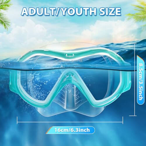 Supertrip Adult Swim Goggles Swimming Goggles with Nose Cover Elastic Fabric Strap Tempered Glass Snorkeling Gear for Adults - 5